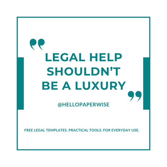 Why I’m Giving Away Legal Templates for Free — And What Paperwise Is Really About
