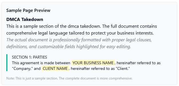 DMCA Takedown Notice