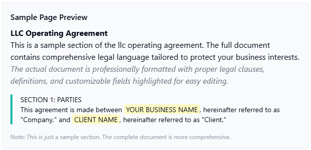 LLC Operating Agreement