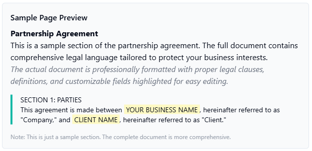 Partnership Agreement