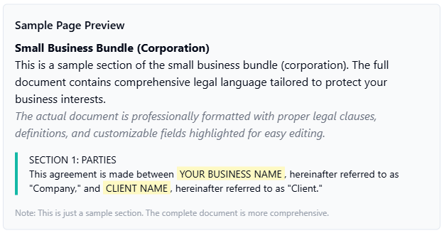 Small Business Bundle (Corporations)