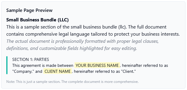 Small Business Bundle (LLC)